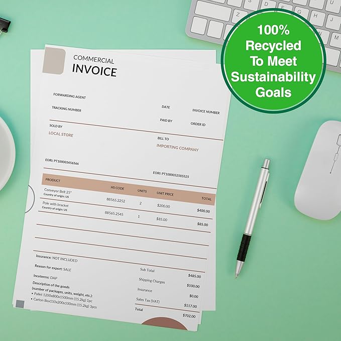 PrintWorks 100% Recycled Printer Paper 8.5" x 11" White - 20 lb Copy & Multipurpose Computer Paper - 3 Packs, 1200 Sheets - Made in the USA - 92 Bright - Printer & Copier Compatible (00018-3)