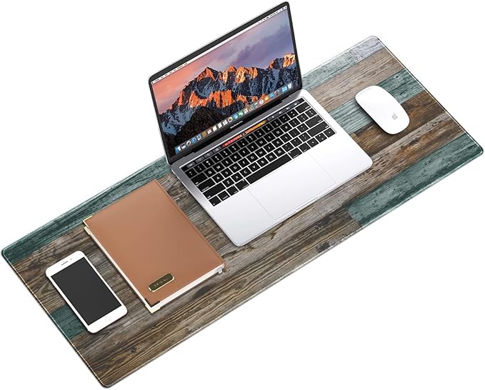 Galdas Gaming Mouse Pad Vintage Wood Grain Pattern XXL XL Large Mouse Pad Mat Long Extended Mousepad Desk Pad Non-Slip Rubber Mice Pads Stitched Edges Thin Pad (31.5x11.8x0.12Inch)