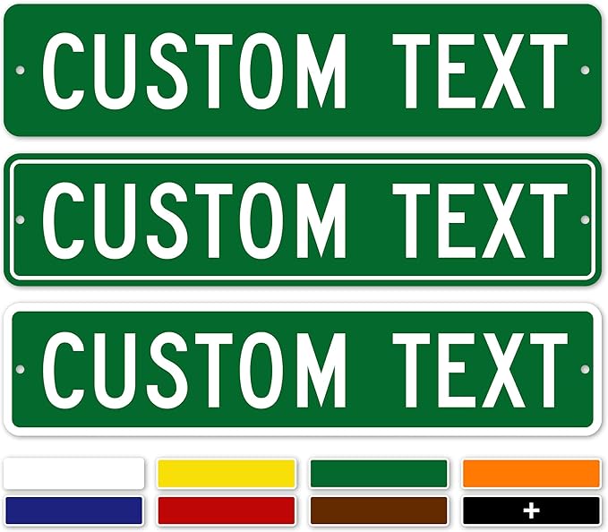 Custom Street Sign, Road Sign, Address Sign, 8 Colors, Reflective Option, Mounting Options, 4x18 Inch, Thick Rust-Free AlumaBond, USA Made by My Sign Center, (Suffix)