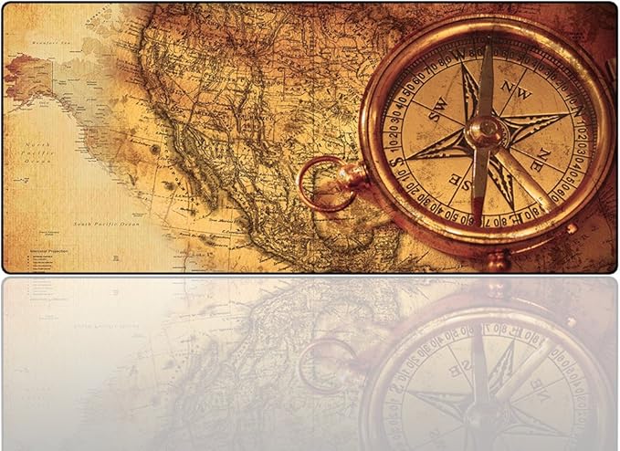 XXL Professional Large Mouse Pad& Computer Game Mouse Mat (35.4x15.7x0.1IN, Compass)