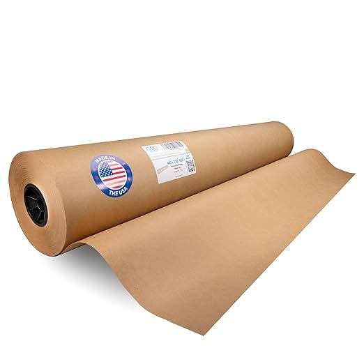 IDL Packaging 48" x 8640" (720 feet) - Brown Kraft Paper Roll - 50lb Thickness - USA-Made Heavy Duty Paper for Packing, Moving, Shipping, Crafts - 100% Recyclable Natural Kraft Wrapping Paper