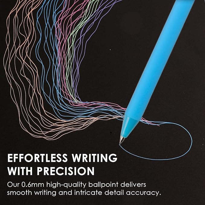 Grabie Acrylic Gel Pens, 0.6mm Fine Point Retractable Gel Pens for Journaling Note Taking, Pack of 12