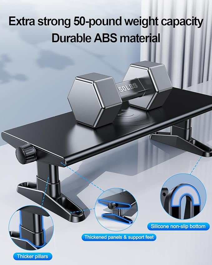 Computer Monitor Stand Riser for Desk with Usb Hub Charging,30W/5Gbps Usb C Docking Station with Power,4.5-6.3''Freely Height Adjustable with Phone Holder,Monitor Stands Riser for PC,Laptop,Printer,TV