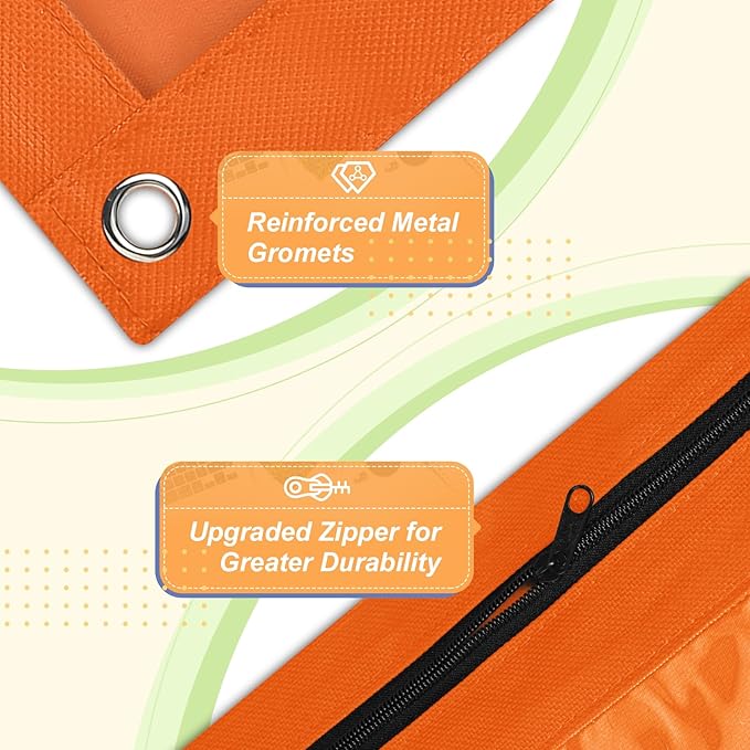 Shemira Pencil Pouch for 3 Ring Binder, Binder Pencil Pouch with Smooth Zipper, Clear Window Pencil Case for Binder, Zipper Pencil Pouches, Big Capacity 3 Ring Binder Pencil Bag, Orange