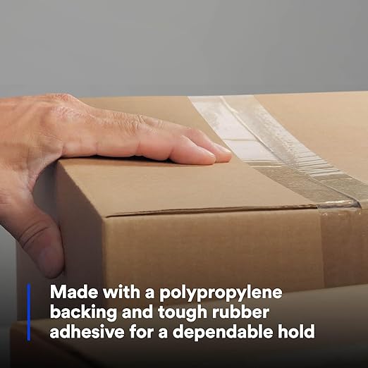 3M Scotch 371 Industrial-Grade Packing Tape, Clear, 72 mm x 50 m, High Performance Sealing Tape for Medium-Duty Commercial Box and Carton Sealing, Moving, Packaging and Shipping, 6 Pack