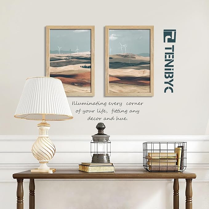 12x18 Poster Frame 4 Pack, Textured Natural Solid Wood Picture Frame, HD Tempered Glass, Wall Gallery Photo Frame