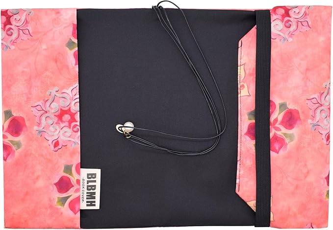 BLBMH Flower Book Covers for Paperbacks Handmade Bookcover Fit for 5.5x8.5 inch Adjustable Fabric Softcover Protector for Women Book Lovers Gifts - XC Pink 8.5in
