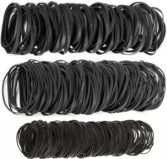 AMUU Rubber Bands Assorted Sizes - Tactical Rubber Bands 3 Sizes #64 & #33 for Home, Money, File Folders - Strong Elastic - 0.5 lb/227g