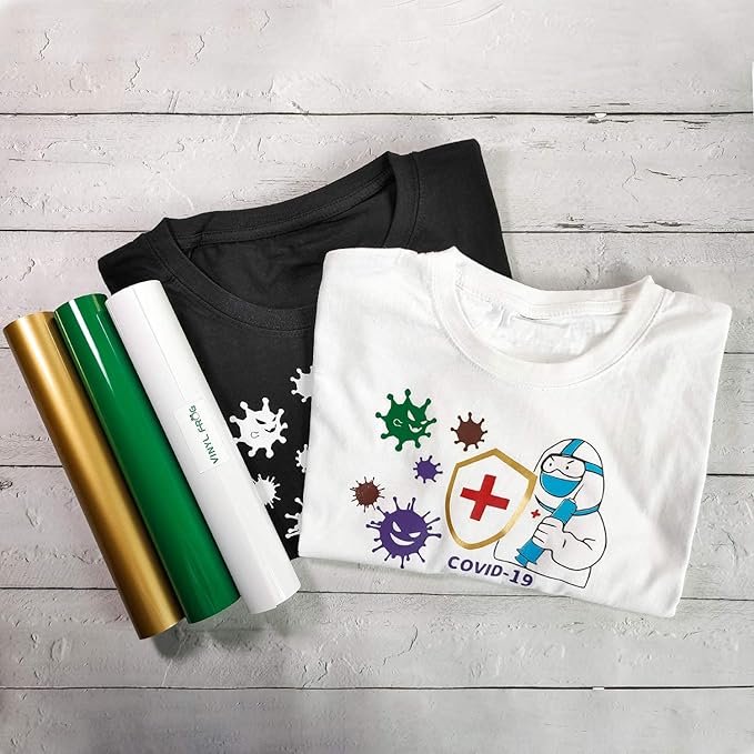 VINYL FROG Heat Transfer Vinyl Roll HTV Vinyl - 12" x5ft Green Iron on Vinyl for T-Shirts, Heat Press Vinyl for DIY Craft Designs (Green)