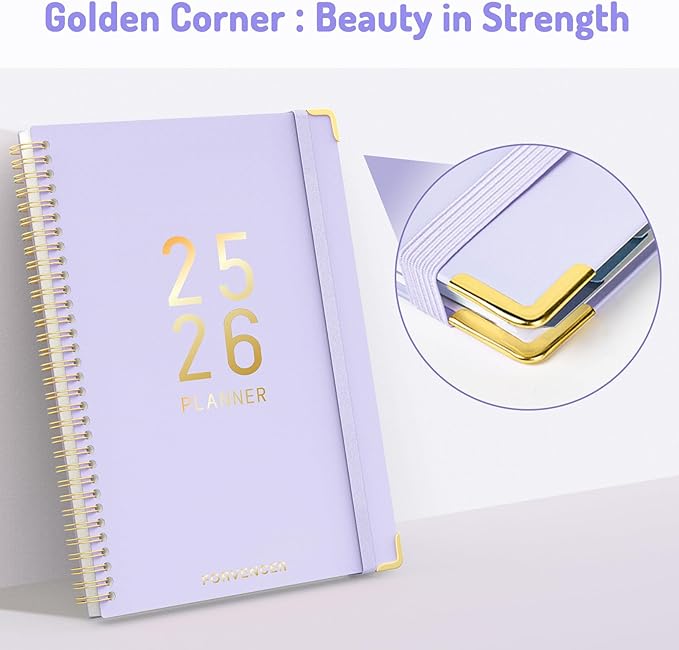 Jul 2025 - Dec 2026 Planner, Forvencer Academic Planner 2025-2026, 18 Month Daily Planner, 8.5" x 11", Weekly & Monthly Agenda Book, Hardcover Calendar Book, School Supplies for Student Teacher, Marble