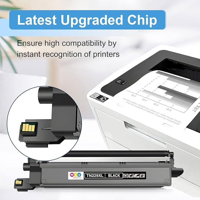 TN229XL Black Toner Cartridge(with Chip) Compatible TN229XL TN229 tn229xlbk tn229bk to Use with MFC-L3780CDW HL-L3280CDW MFC-L3720CDW HL-L3220CDW HL-L3300CDW Printer (2 Pack, Black)