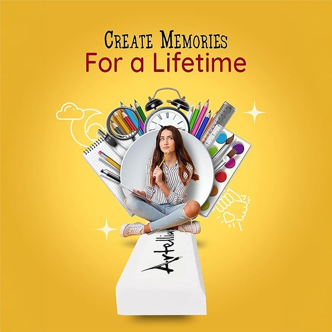 Artellius White Erasers - Large Size Latex & Smudge Free - Bulk School Supplies for Classrooms, Drawing, Teachers, Homeschool, Office, Art Class - Pack of 100 - Teacher Supplies