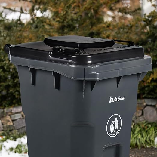 32 Gallon Trash Can with Wheels Rollout, Commercial Outdoor Trash Can Heavy-Duty Outside Garbage Can with Wheels, Gray