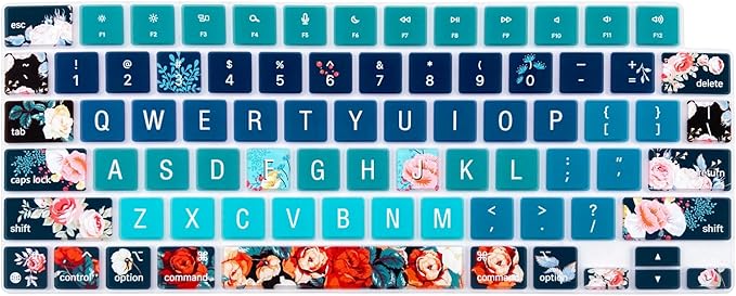 Keyboard Cover Skin for 2021-2024 MacBook Pro 14/16 (A2442 A2485 A3112 A3401 A3403 A2992 A2779 A2780 A2991 A2918 M1/M2/M3 M4) & MacBook Air 13.6''/15'' (A2681 A3113 A2941 A3114),Rose