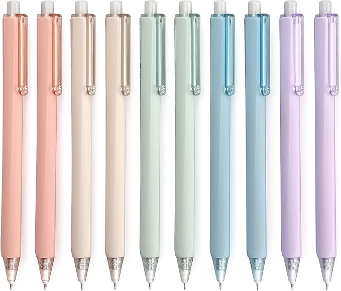 Gel Pens 0.5mm Fine Point Pens Black Ink for Office Smooth Writing Retractable Work Pen, Multicolor (10-Count)