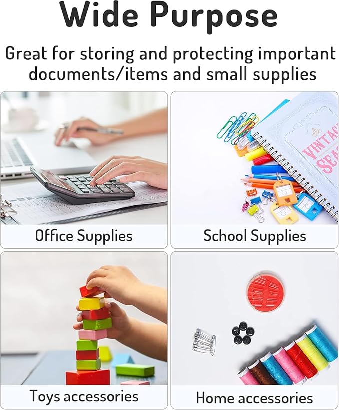 Forvencer Binder Pocket, 4X Regular Capacity, 5 Pack Super Heavyweight Plastic Folders with Tight Closure, Folders with Pockets Side Loading, Binder Organizer, Binder Dividers, Letter Size, Extended