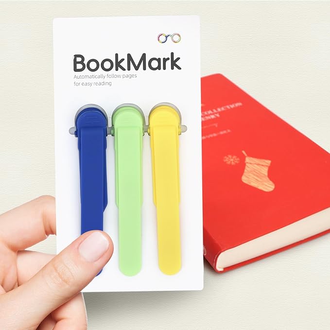 SMUK 3pcs Silicone Bookmarks for Women, Unique Automatic Book Markers for Book Lovers Reading Women Men Teens Teachers, Book Mark Book Page Keeper Reading Gifts for Reading Lovers
