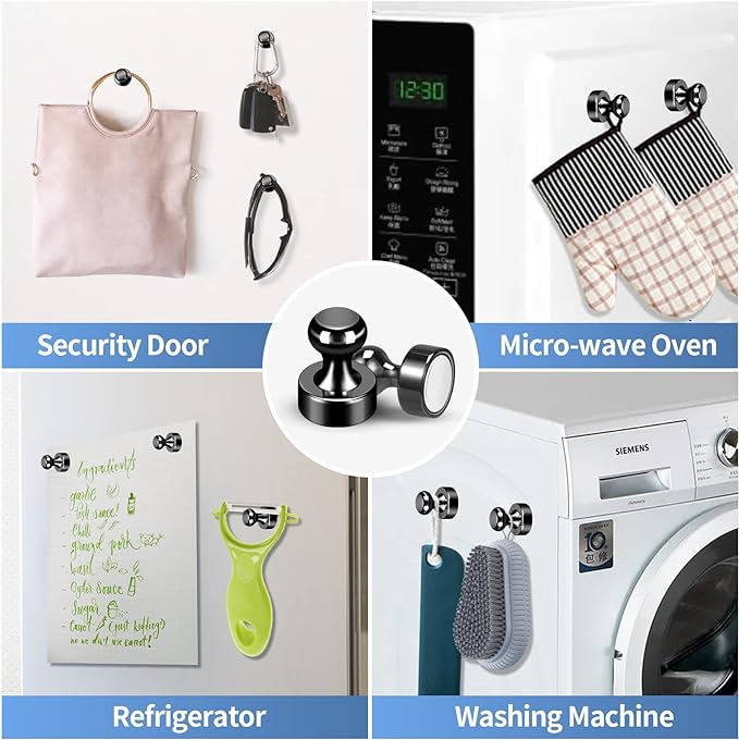 24Pack Black Fridge Magnet Refrigerator Magnets Strong Magnets for Whiteboard Lockers Fridge Office Classroom Kitchen Home Adults