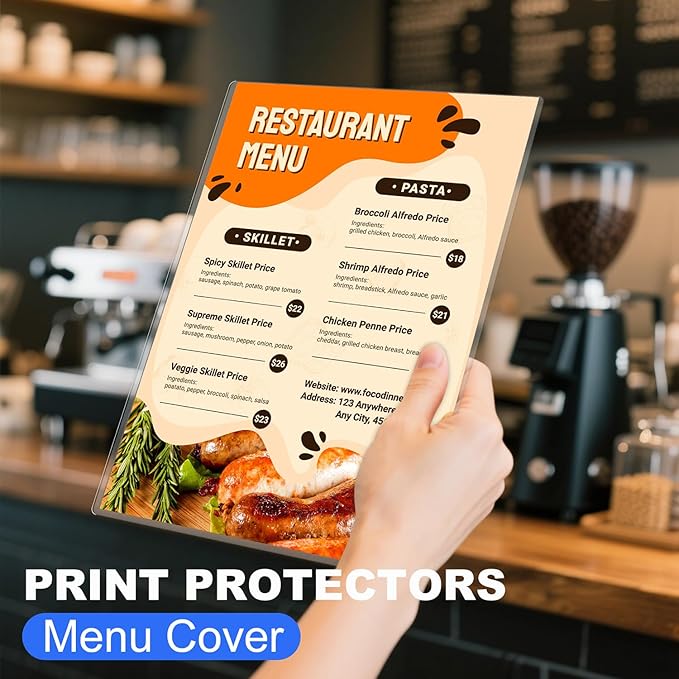 30 Pack 8.5'' x 11'' Inch Magnetic Sign Holders, Rigid Print Protectors, Paper Holder With Adhesive Tape, Plastic Document Holder For Posters Letter Paper Picture, Wall Mount Magnetic Frame for Refrigerator Window, Door, Home, Office, and Store