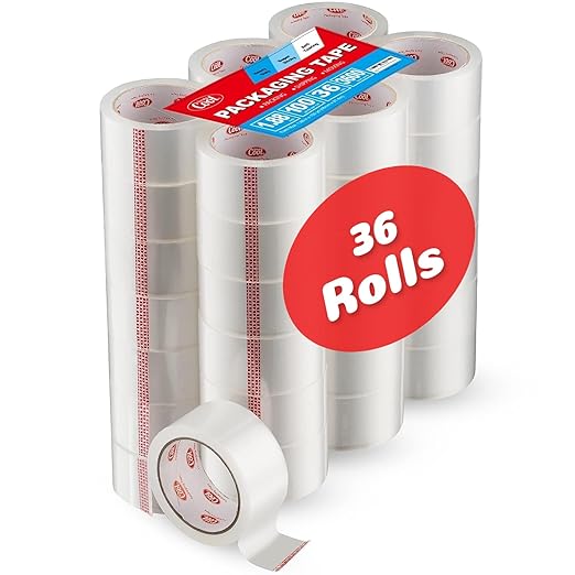 Simply Cool Packing Tape 36 Pack, Heavy Duty Packaging Tape for Shipping, Moving Boxes, Sealing, Mailing & Storage – Strong 1.88” Wide x 100 Yards Per Refill Roll, 3600 Yards Total