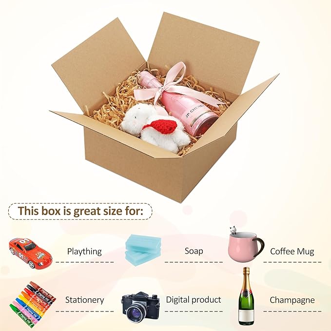 Eupako 8x8x4-Small-Shipping-Boxes-30-Pack-Brown-Corrugated-Box-Mailers, Cardboard Boxes for Packaging Small Business, Mailing