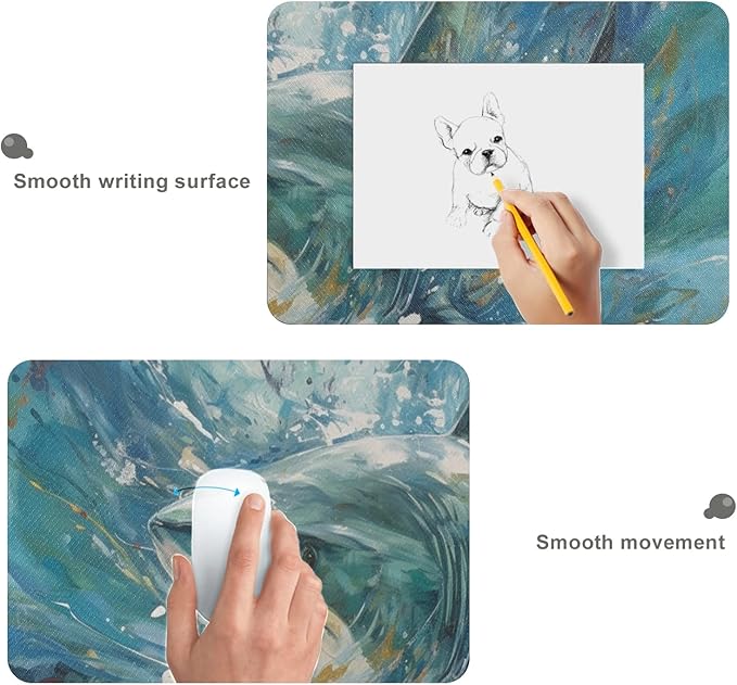 Swimming Shark XXL Mouse Pad - 31.5x11.8 Inch Non-Slip Mouse Mat for Gaming and Work - Abstract Shark Painting - Perfect for Office and Home Use.