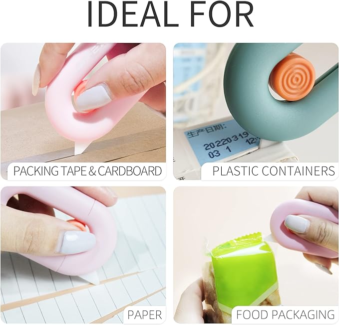 Box Cutter Retractable, Box Opener, Ceramic, Built-In Magnetic, Mini, Safety, Cute, Small, Package Opener for Women