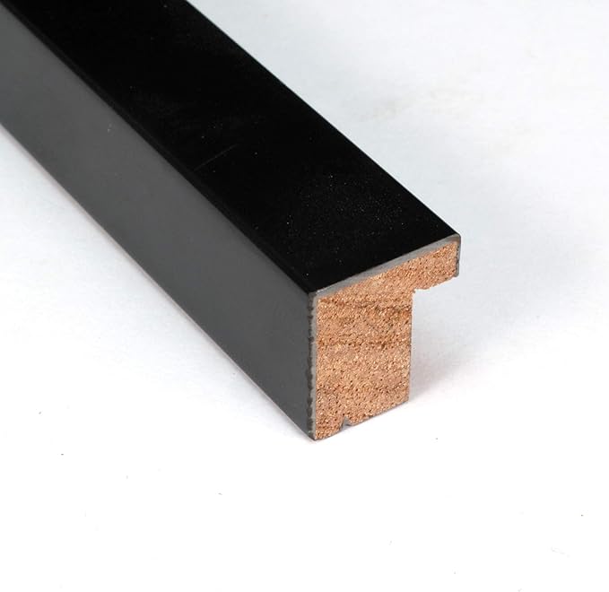 Amanti Art Black Cork Board for Wall, 13x31 Vision Board with Black Wood Frame, Medium Corkboard Office Decor for Home Organization, Modern Corkboard Pinboard to Display Items for Home Organization