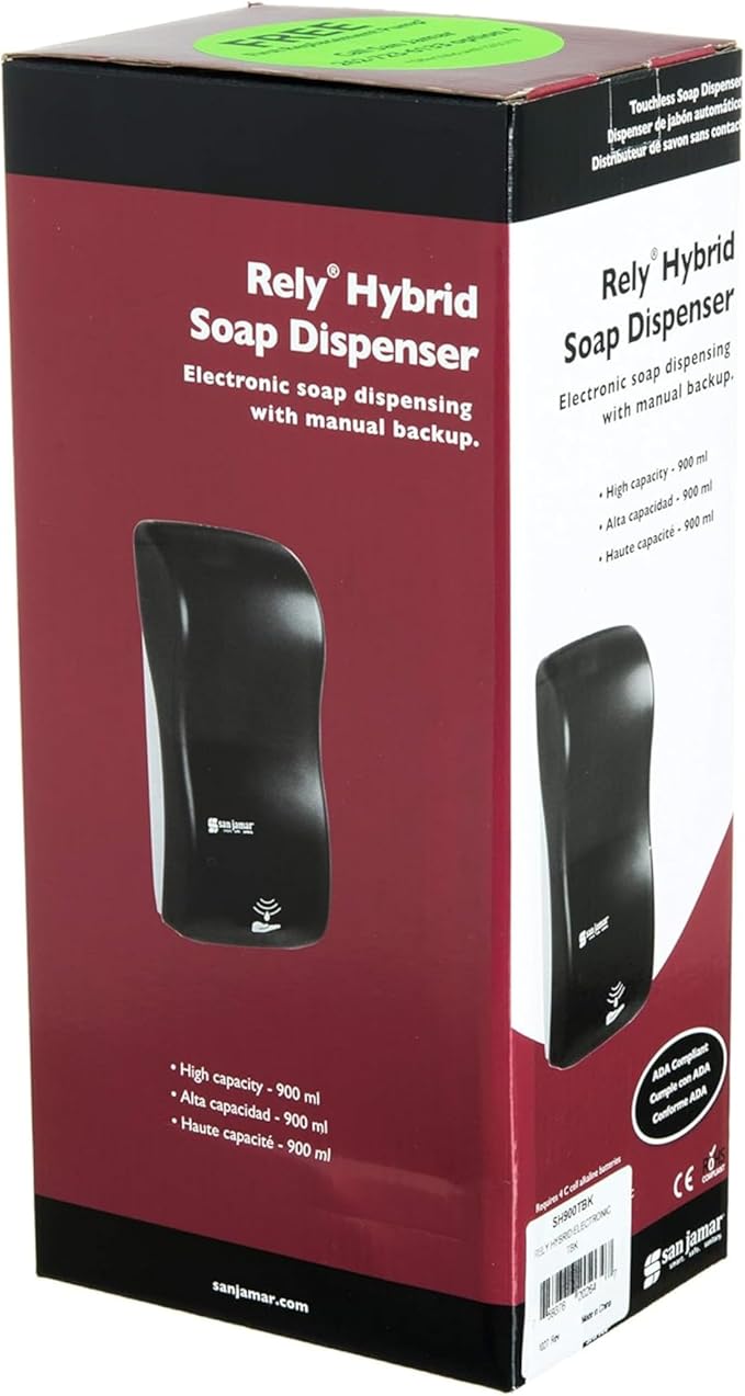 San Jamar Classic Black Pearl Set – Hybrid Soap & Sanitizer Dispenser (900 ml), Toilet Seat Cover Dispenser, and Commercial Paper Towel Roll Dispenser for Bathrooms