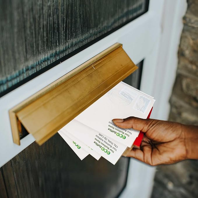 100 Custom #10 Envelopes with Logo - Personalized #10 Self-Seal - Printed Envelopes with Return Address - Custom Printed Security Envelope - Ideal for Business Mailings - White, 100 Count