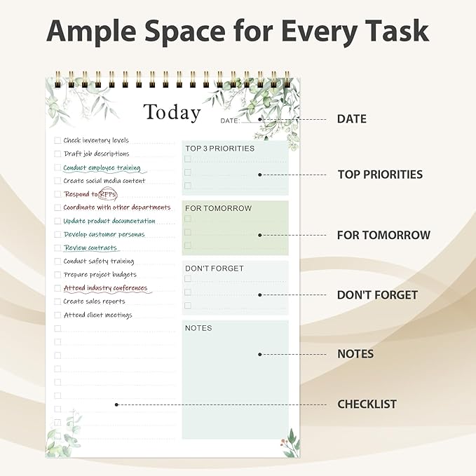 Weekly To Do List Notepad, Undated Planner with 52 Sheets (6.5''x8.9''), Desk Weekly Planner for Women & Man, Home School & Work