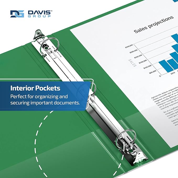 Premium Economy 6-Pack 3-Ring Binders for School or Office, Round-Ring Binders, 2 Inch, Green