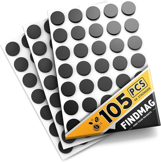 105 Pcs Round Magnets with Adhesive Backing, Flexible Self Adhesive Magnets for Crafts, Small Sticky Magnetic Dots for Hanging & Organizing Light Objects, Whiteboard, Fridge, DIY