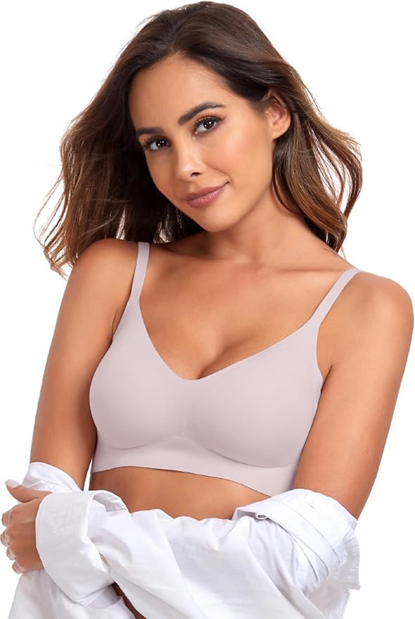 OEAK Womens Wireless Bras Comfortable Push Up Bra No Underwire Bra Full Support Lift Bralette Everyday Seamless Tshirt Bras