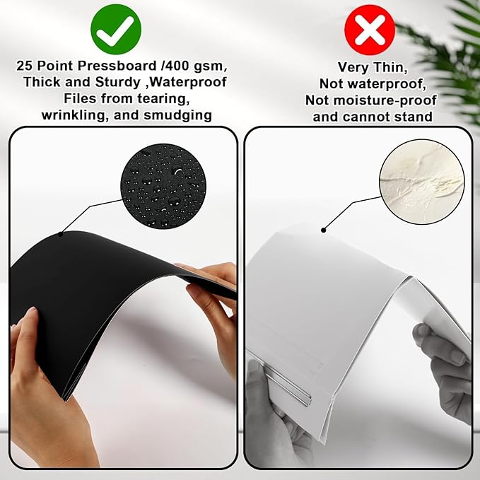 gisgfim 12 Pcs 8.5 X 11'' Pressboard Report Cover 3" Capacity Prong Clip Report Cover Metal Prong Fastener with Compressor Letter Size Presentation Report Folder for Bind Proposal Document