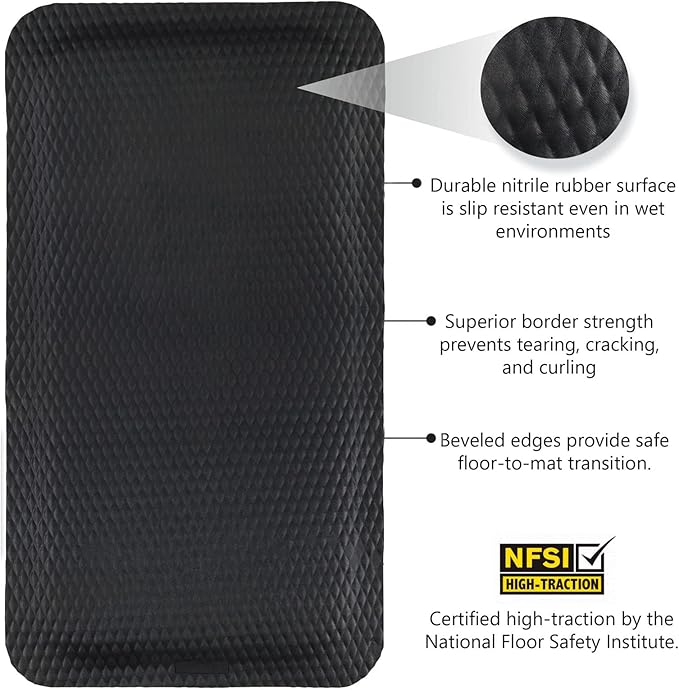 M+A Matting Hog Heaven Anti Fatigue Mat - Welding Safe, Slag Proof, Grease and Oil Proof, Industrial Grade Mat for Commercial Areas (3' x 5', 5/8" Thick)