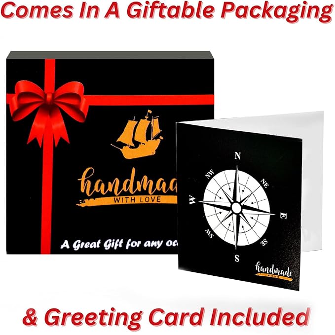 Trust in The Lord With All Your Heart - Proverbs 3:5-6 Quote Engraved Compass With Wooden Box, Greeting Card, Gift Compass, Graduation Day Gifts 2024 for Women Men Boys Girls