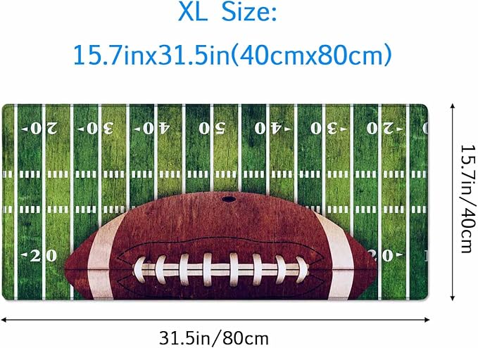 Gaming Mouse Pad Large, Keyboard Mouse Mat Desk Pad, Non-Slip Rubber Base with Stitched Edges Mousepad, 31.5X15.7 inch American Football Field and Ball