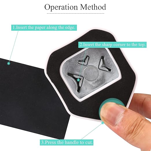 LOONENG 3 Way Round Corner Punch, 4mm, 7mm, 10mm 3 in 1 Corner Cutter for Paper Crafts, Laminator, Cardstock, DIY Projects, Photocards, Card Making and Scrapbooking