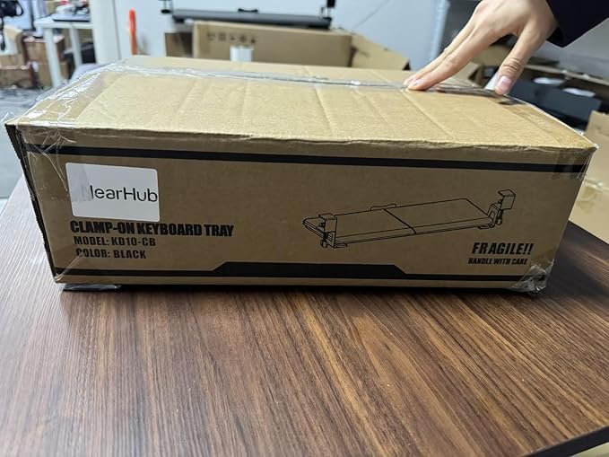 Large Keyboard Tray Under Desk Slide Out with Extra Sturdy C Clamp Mount System,26'' (30'' including Clamps) x11 Slide-Out Keyboard Drawer Under Desk for Typing,Keyboard Mouse Tray,Black