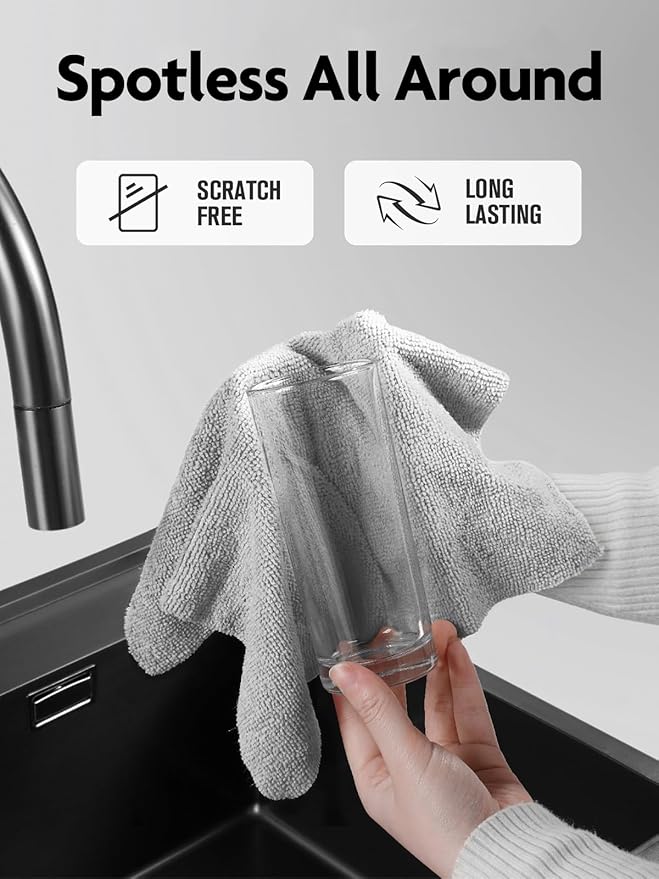 Fantasticlean Microfiber Cleaning Cloth Roll -90 Pack, Tear Away Microfiber Towels, 12" x 12", Reusable, Washable, Scratch Free, Ultra Absorbent Dish Rags for Car, Home, Garage or Shop (Grey)