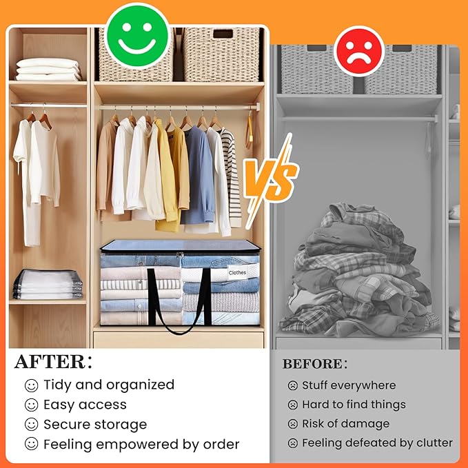 Extra Large Heavy Duty Moving Bags, Storage Bags with Strong Zippers & Handles, Packing Bags for Moving Essentials, Ideal Storage Tote for Home, Dorm & Storage Solutions, 125L 6 Packs Clear