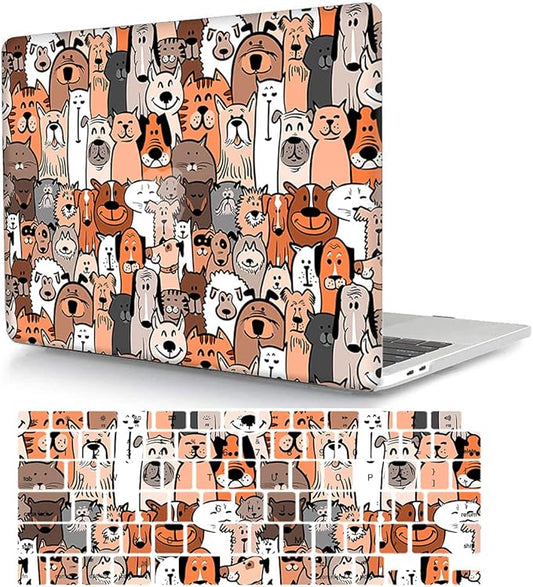 Bandless Case Compatible with MacBook Air 13 Retina 2018 2019 2020 Model A1932 A2179 A2337 M1, Plastic Hard Shell Protective Cover & Keyboard Skin for MacBook Air 13 inch with Touch ID - Animal