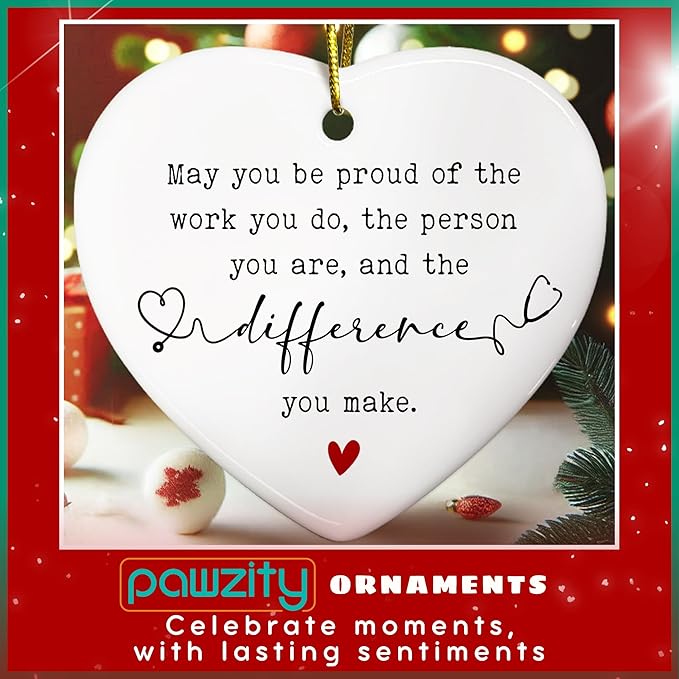 Nurse Gifts for Women - Nurses Week Gifts - Nurse Christmas Ornament - Nurses Rn Practitioner Gift for Women - Birthday, Appreciation, Graduation, Thank You Nursing Gift - Ceramic Ornament