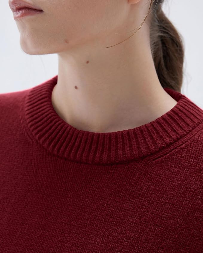 SUUKSESS Women Cashmere Oversized Long Sleeve Pullover Sweater Crew Neck Jumpers