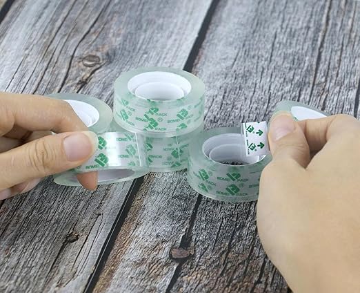 BOMEI PACK 96Rolls Crystal Clear Tape Refills for Dispenser, Bulk Transparent Office Tape for Home and School, 3/4Inch x 1000 inch