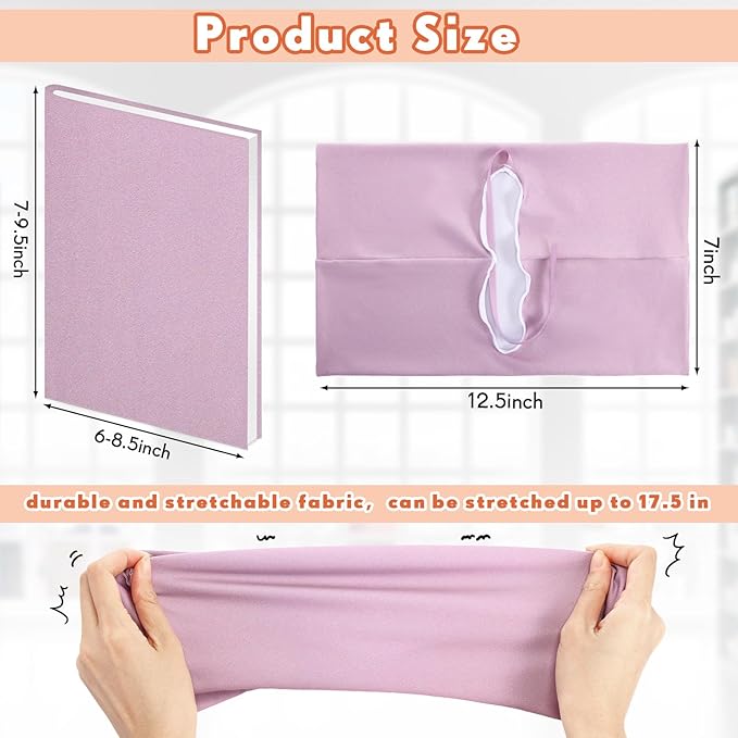 PerKoop 12 Pcs Jumbo Book Covers Stretchable Fabric School Book Protector Reusable Washable Cover Protector for Most Hardcover Textbooks(Morandi Color,6 x 9 Inch)
