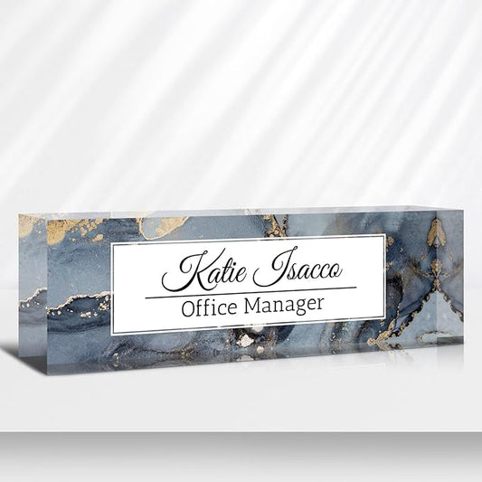 Desk Name Plate Personalized, Custom Name Plate for Desk, Acrylic Desktop Accessories, Office Gift & Decor for Women Men, Teacher Nurse Boss Employee Appreciation Gifts
