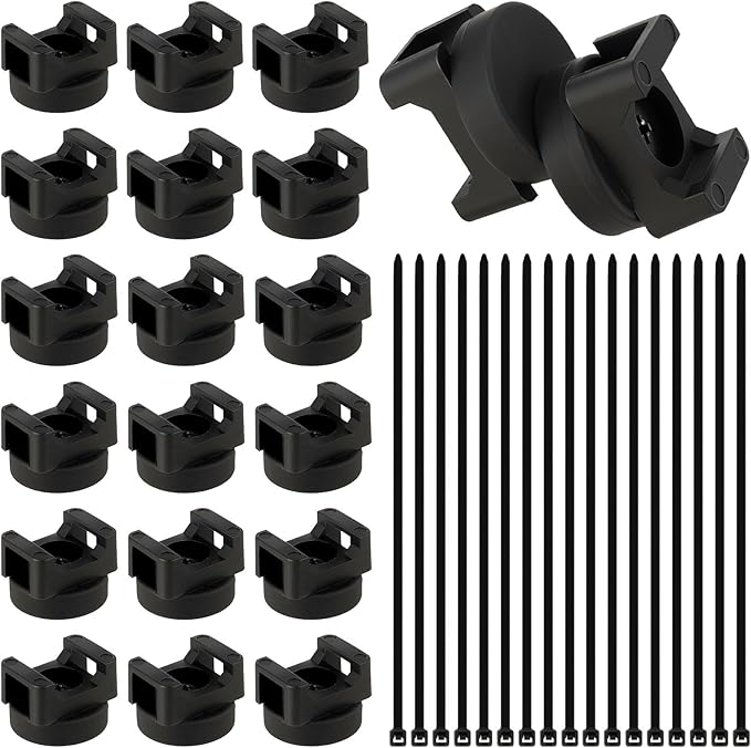 Magnetic Cable Clips Zip Tie Mount Base, Include 20 Pcs 20mm Magnetic Wire Cable Holders with 100 Pcs Heavy Duty Zip, Multipurpose Cable Ties Management Base for Wire, Black