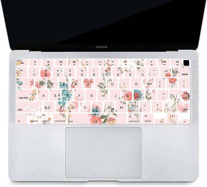 Case Compatible with MacBook Air 11 Inch Model A1370 & A1465, 2 in 1 Matte Plastic Laptop Hard Shell Snap on Case Bundle with Keyboard Cover for Mac Air 11,6" - Pink Flower